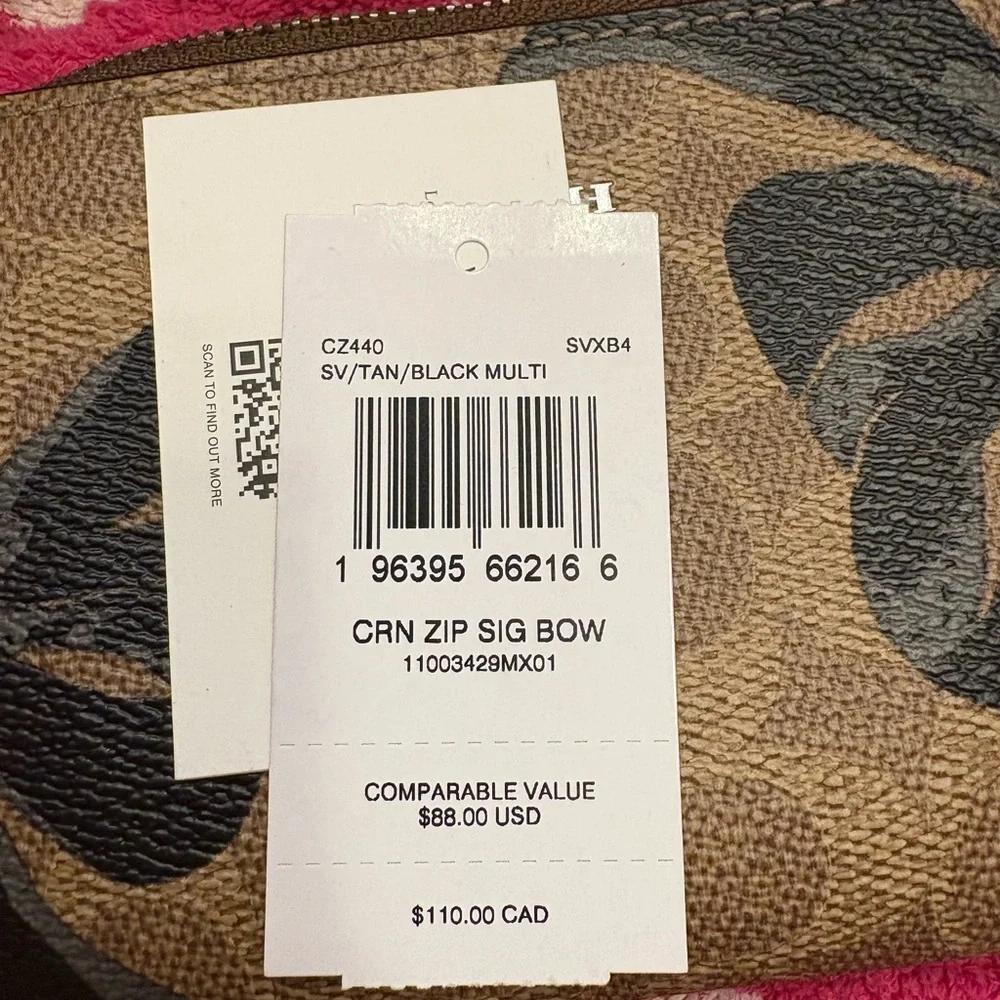 Coach Tan and Black Monogram Wristlet - Picture 5 of 5